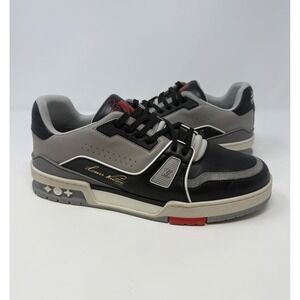 Louis Vuitton Trainer Sneaker Black/Grey/Red Size 8 US 7 LV